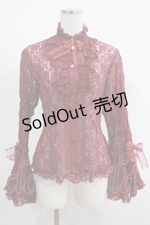 画像: metamorphose / レース姫袖ブラウス Free ボルドー H-25-02-03-050-ME-BL-NS-ZH