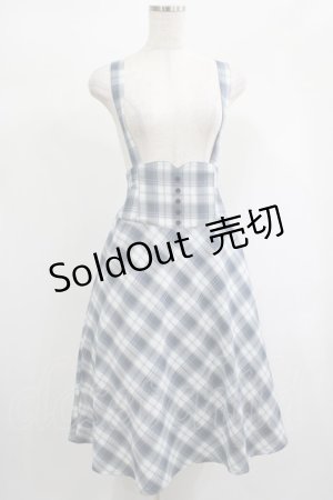 画像: Fi.n.t / サスペンダー付きチェックフレアースカート Free BLUE×WH H-25-02-03-1026-CA-SK-NS-ZH