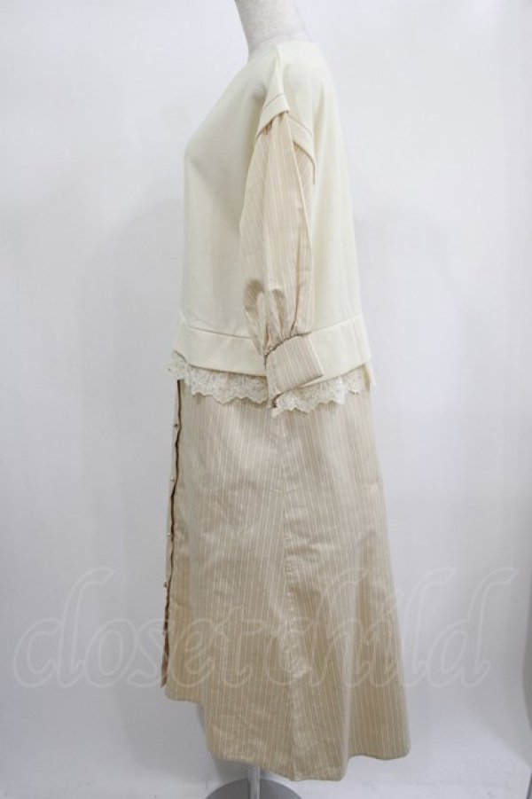 画像2: axes femme / ドッキングシャツワンピース M アイボリー H-25-02-03-1028-AX-OP-NS-ZH (2)