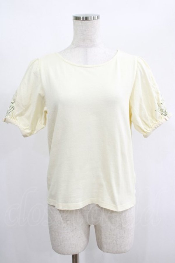 画像1: F&A / スズラン刺繍パフT Free IVORY H-25-02-03-054-LO-TO-NS-ZH (1)