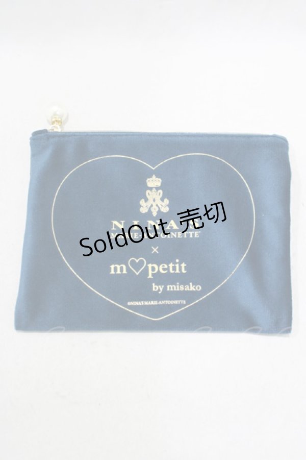 画像1: m petit by misako / NINA'Sコラボポーチ  ネイビー H-25-02-03-070-LO-ZA-NS-ZH (1)