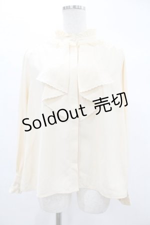 画像: axes femme / バラ刺繍ラッフルフリルブラウス M アイボリー H-25-02-04-1054-AX-BL-NS-ZH