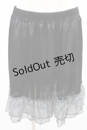 画像: MARBLE / フリルペチコート F 黒チェック H-25-02-05-1016-GO-SK-KB-ZH