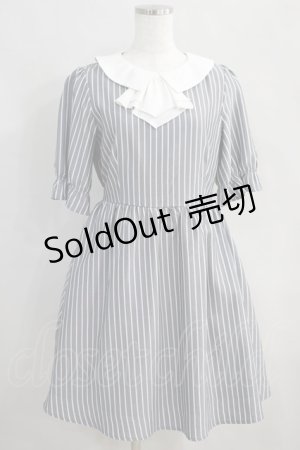 画像: Ank Rouge / ナポレオンストライプワンピース M グレー H-25-02-06-001-CA-OP-NS-ZH