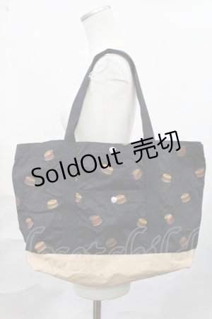 画像: Candy Stripper / BURGER PANIC TOTE BAG  黒 H-25-02-06-1012-PU-BG-KB-ZH