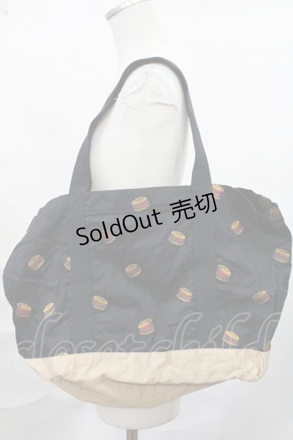 画像2: Candy Stripper / BURGER PANIC TOTE BAG  黒 H-25-02-06-1012-PU-BG-KB-ZH (2)
