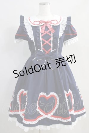 画像: Angelic Pretty / ハートフルワンピース Free ネイビー H-25-02-06-008-AP-OP-NS-ZH