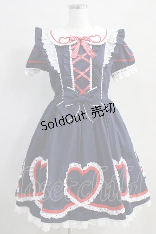 画像1: Angelic Pretty / ハートフルワンピース Free ネイビー H-25-02-06-008-AP-OP-NS-ZH (1)