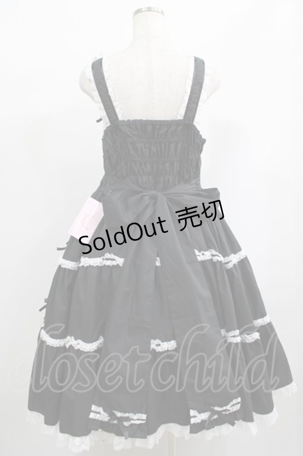 画像3: metamorphose / 【プラスサイズ】シャーリングティアードジャンパースカート プラスサイズ ブラック H-25-02-06-013-ME-OP-NS-ZH (3)