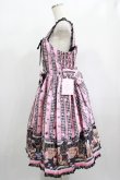 画像2: 【プラスサイズ】Happy Sewing Time /  フリルジャンパースカート+ヘッドドレスセット プラスサイズ ピンク黒系(Pink/Black) H-25-02-06-017-GO-OP-NS-ZH (2)