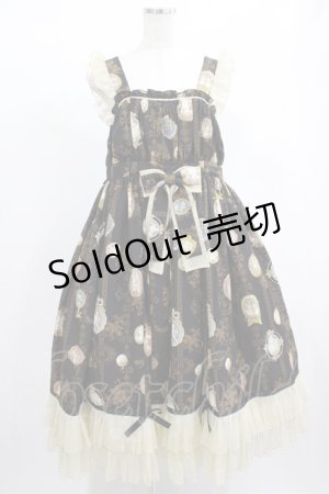 画像: metamorphose / 【プラスサイズ】Vintage cameo ハイウエストジャンパースカート プラスサイズ ランプブラック H-25-02-06-018-ME-OP-NS-ZH
