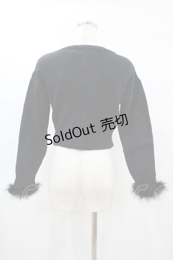 画像2: pium / ファー付きマシュマロニットカーディガン Free ブラック H-25-02-08-1058-0-TO-NS-ZH (2)