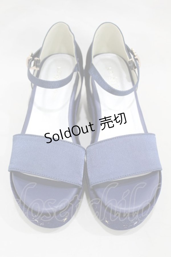 画像1: axes femme POETIQUE / 星座刺繍サンダル L ネイビー H-25-02-08-1007-AX-SH-NS-ZH (1)