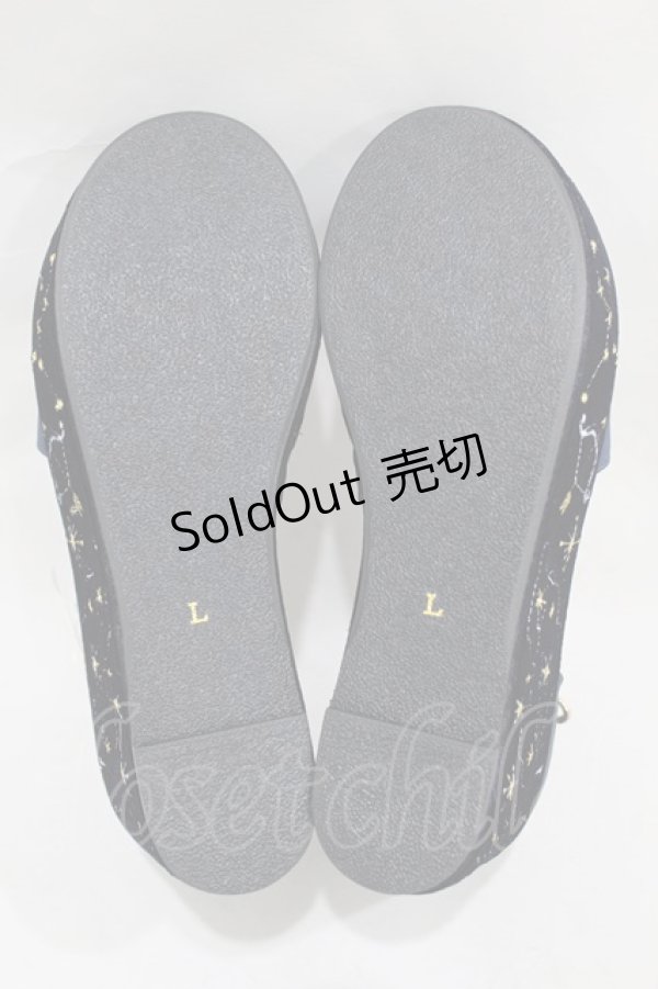 画像3: axes femme POETIQUE / 星座刺繍サンダル L ネイビー H-25-02-08-1007-AX-SH-NS-ZH (3)