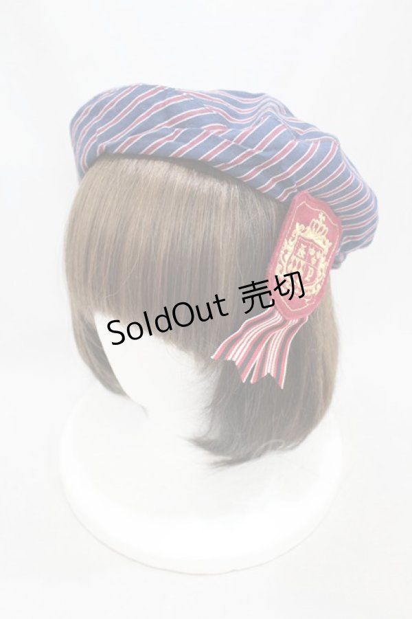画像1: Angelic Pretty / Universityベレー  ネイビー H-25-02-08-1011-AP-AC-NS-ZH (1)