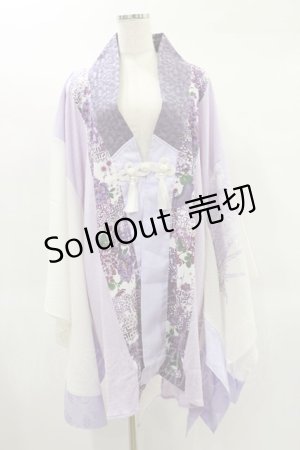 画像: Qutie Frash / 着物ロングカーディガン  パープル H-25-02-08-030-QU-TO-KB-ZH