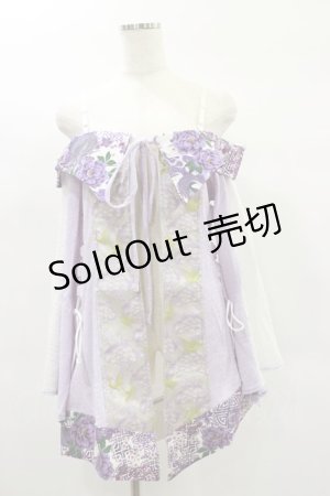 画像: Qutie Frash / オフショルカーデ  パープル H-25-02-08-031-QU-TO-KB-ZH