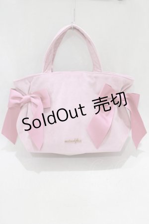 画像: Maison de FLEUR / ベロアサイドリボントートバッグ  ピンク H-25-02-09-049-LO-BG-NS-ZH
