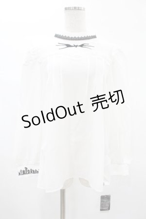 画像: axes femme POETIQUE / ナイトメアー・ビフォア・クリスマス 刺繍ブラウス M オフ/ブラック H-25-02-09-1051-AX-BL-NS-ZH