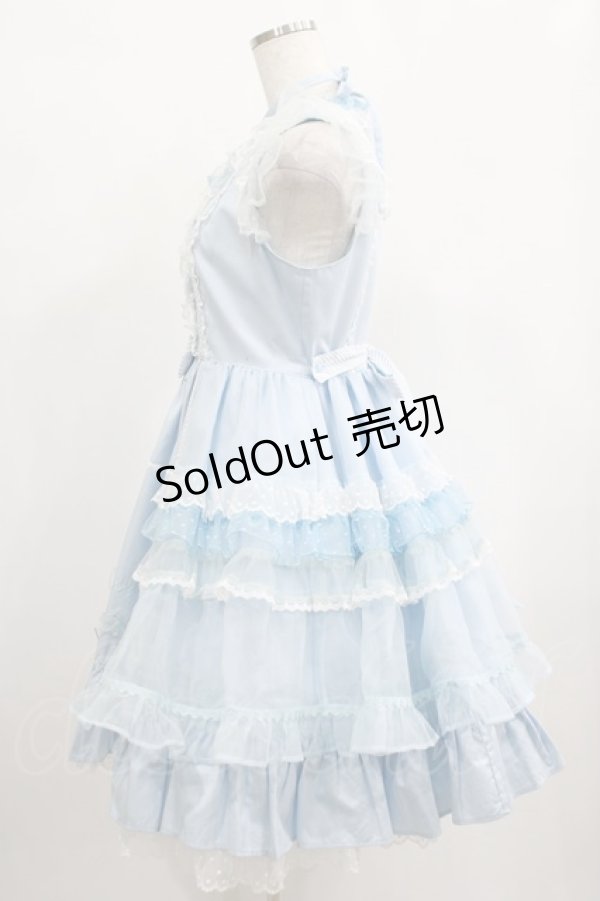 画像2: Angelic Pretty / Candyストライプリボンワンピース Free サックス H-25-02-09-001-AP-OP-NS-ZH (2)