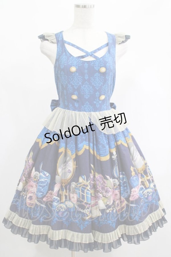 画像1: metamorphose / Dress roomバッスルジャンパースカート（ミニ） Free インクブルー H-25-02-09-005-ME-OP-NS-ZH (1)