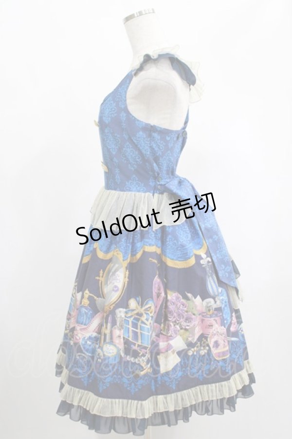画像2: metamorphose / Dress roomバッスルジャンパースカート（ミニ） Free インクブルー H-25-02-09-005-ME-OP-NS-ZH (2)