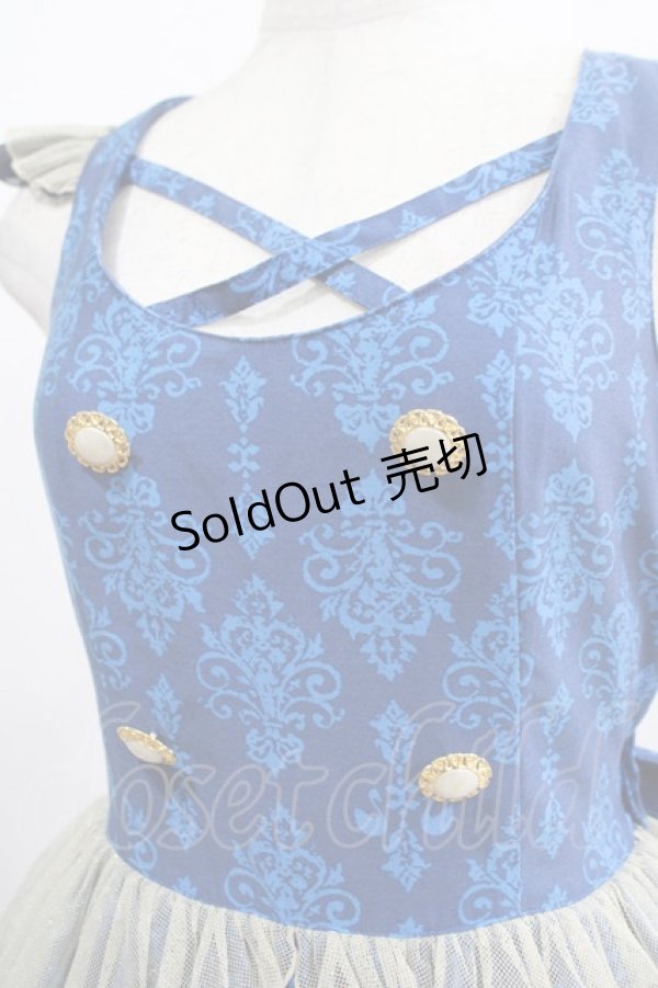 画像4: metamorphose / Dress roomバッスルジャンパースカート（ミニ） Free インクブルー H-25-02-09-005-ME-OP-NS-ZH (4)