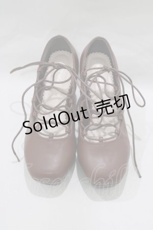 画像: mon lily / レースアップシューズ L ブラウン H-25-02-09-077-LO-SH-NS-ZH