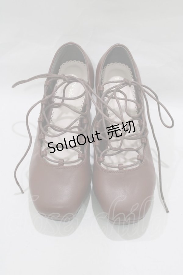 画像1: mon lily / レースアップシューズ L ブラウン H-25-02-09-077-LO-SH-NS-ZH (1)