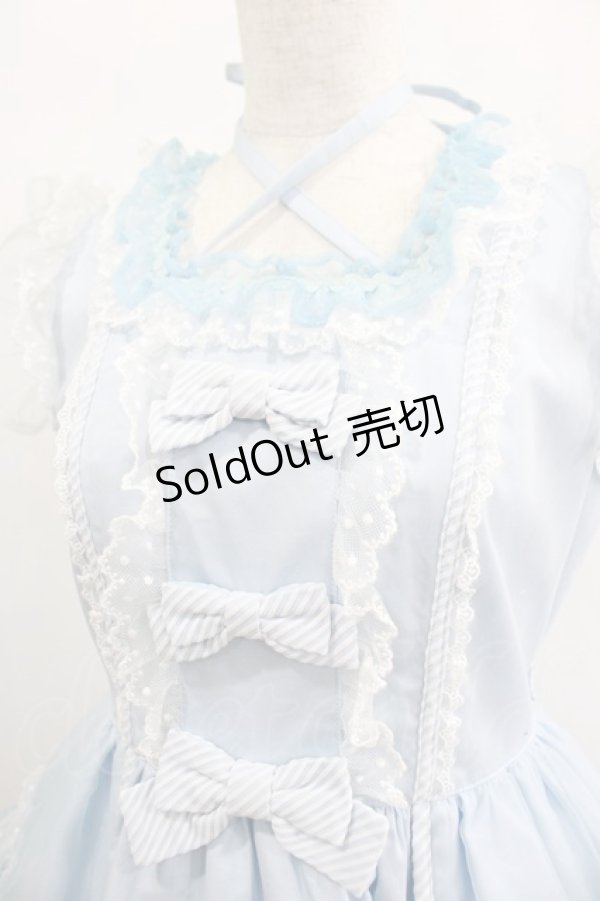 画像4: Angelic Pretty / Candyストライプリボンワンピース Free サックス H-25-02-09-001-AP-OP-NS-ZH (4)