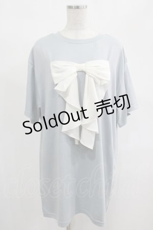 画像: Lovely Tency / 眞白ありすコラボ TTリボンTシャツワンピース M サックス H-25-02-10-043-GO-OP-NS-ZH