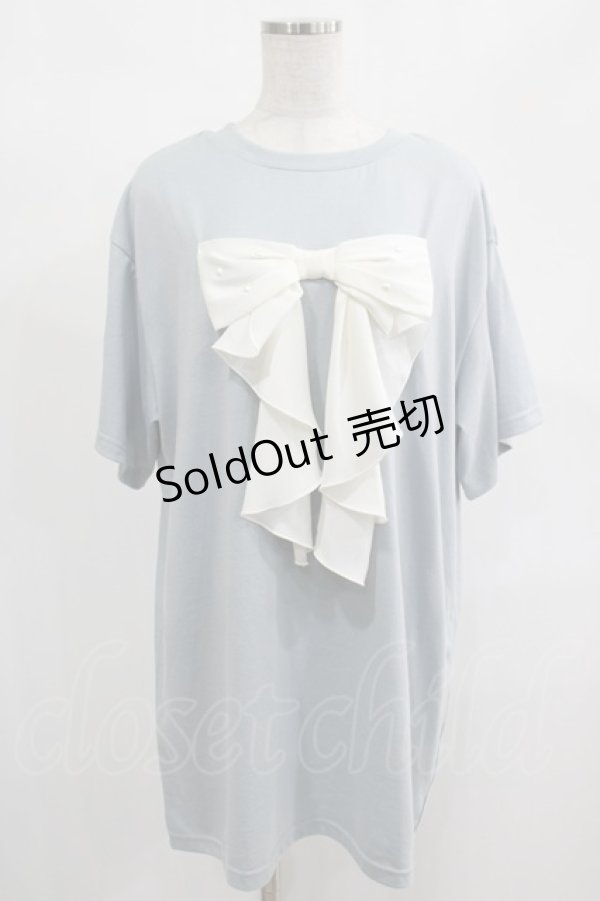 画像1: Lovely Tency / 眞白ありすコラボ TTリボンTシャツワンピース M サックス H-25-02-10-043-GO-OP-NS-ZH (1)