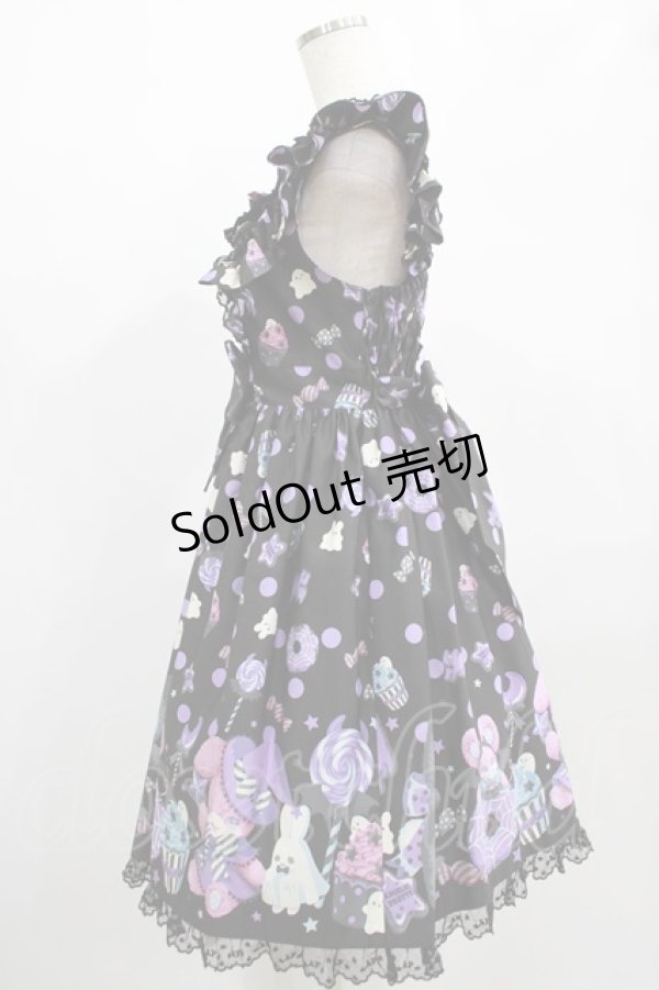 画像2: Angelic Pretty / Happy Treat Partyジャンパースカート Free ブラック H-25-02-10-002-AP-OP-NS-ZH (2)