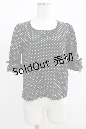 画像: evelyn / ドットプルオーバーブラウス Free ブラック H-25-02-11-046-LO-BL-NS-ZH