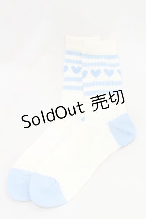 画像: Candy Stripper / ハートラインソックス  サックス H-25-02-11-1031-PU-ZA-KB-ZH