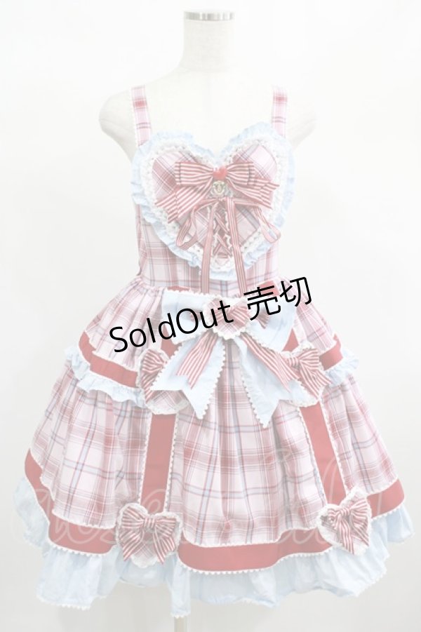 画像1: BABY,THE STARS SHINE BRIGHT / Sweet Wingタータンチェックジャンパースカート Free ピンク H-25-02-11-006-BA-OP-NS-ZH (1)