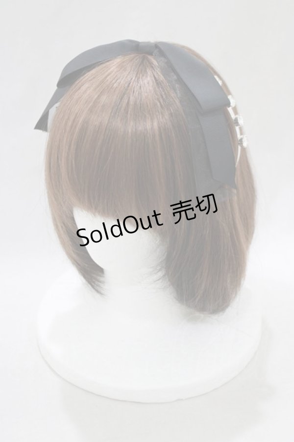 画像1: mille fille closet by LODISPOTTO / Sweet jewel Ribbonカチューシャ  ブラック H-25-02-11-074-LO-AC-NS-ZH (1)