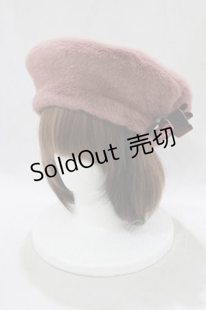 画像: axes femme / ローズブローチ付きファーベレー  ピンク H-25-02-11-080-AX-AC-NS-ZH