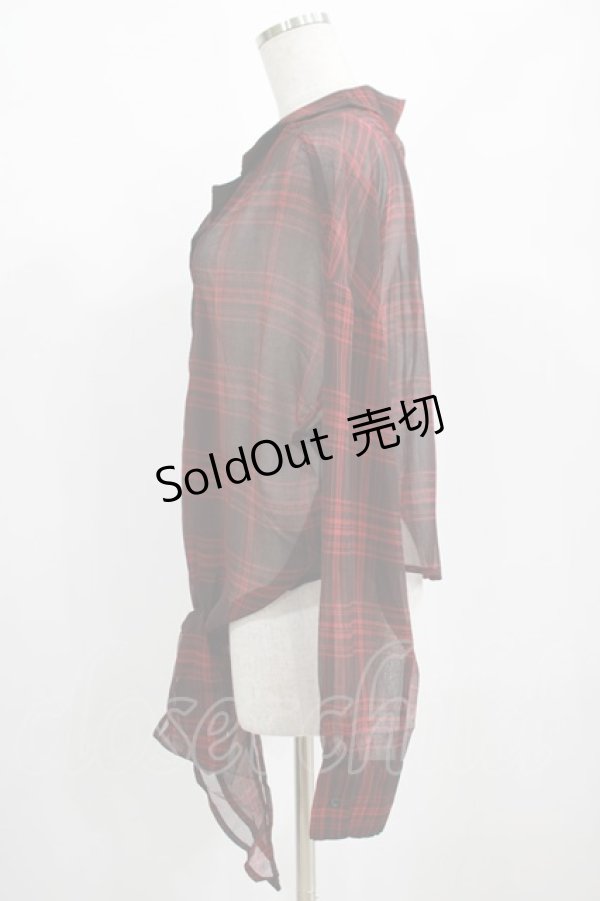 画像2: PUNK RAVE / RED TARTAN REBEL SHIRT L-2XL レッド H-25-02-12-044-PU-BL-KB-OS (2)