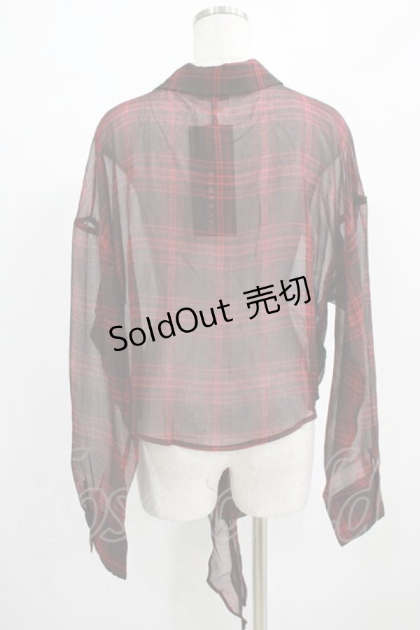 画像3: PUNK RAVE / RED TARTAN REBEL SHIRT L-2XL レッド H-25-02-12-044-PU-BL-KB-OS (3)