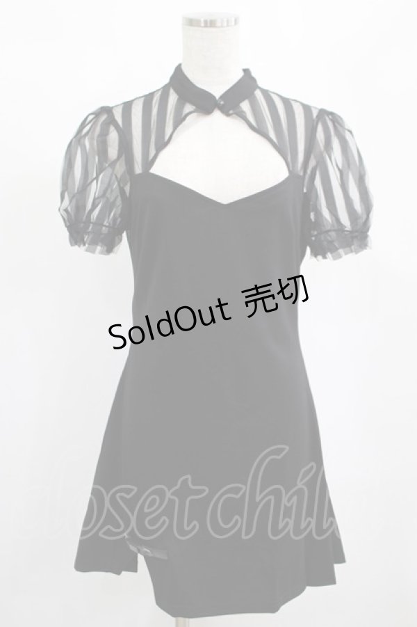 画像1: PUNK RAVE / Chinese Style Silk Fan Cheongsam Dress L ブラック H-25-02-12-005-PU-OP-KB-OS (1)