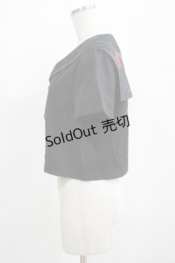 画像2: PUNK RAVE / Chinese Style Silk Fan black sailor collar girl uniform jacket M ブラック H-25-02-12-050-PU-TO-KB-ZY (2)
