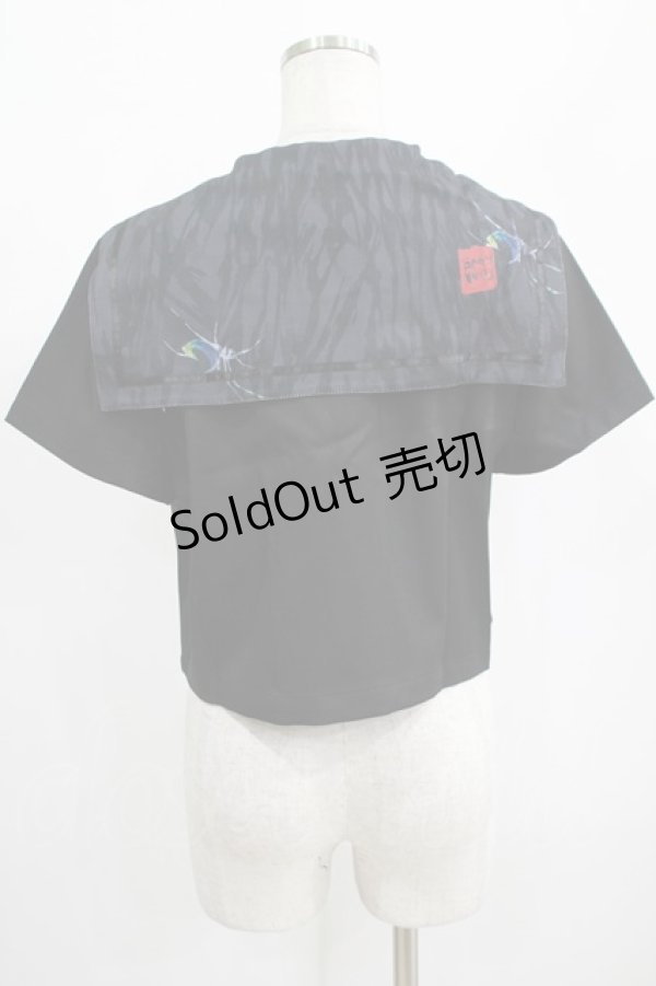 画像3: PUNK RAVE / Chinese Style Silk Fan black sailor collar girl uniform jacket L ブラック H-25-02-12-051-PU-TO-KB-ZS (3)