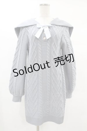 画像: Amavel / セーラーカラーニットワンピース Free サックスグレー（SaxeGray） H-25-02-12-1044-CA-OP-NS-ZH