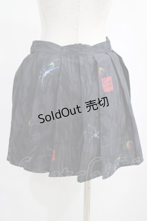 画像3: PUNK RAVE / Black printed pleated skirt L ブラック H-25-10-20-029-PU-SK-KB-ZH (3)