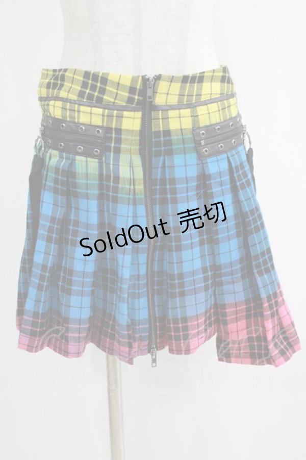 画像1: PUNK RAVE / COLOUR PUNK SKIRT M ミックスカラー H-25-02-12-028-PU-SK-KB-ZI (1)