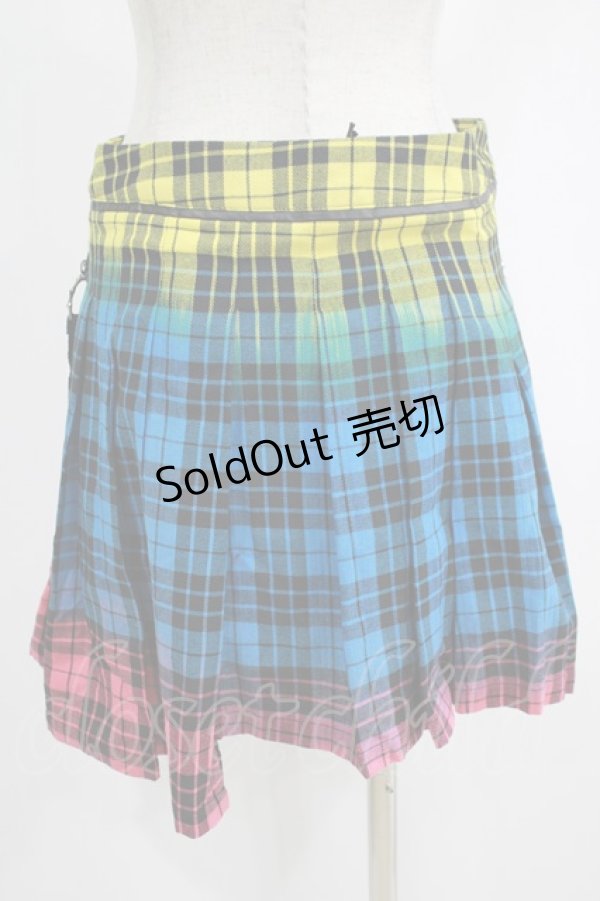 画像3: PUNK RAVE / COLOUR PUNK SKIRT M ミックスカラー H-25-02-12-028-PU-SK-KB-ZI (3)
