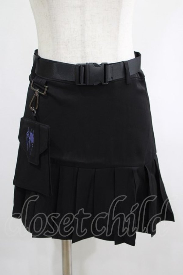 画像1: PUNK RAVE / pleated skirt with waist bag XS ブラック H-25-02-13-046-PU-SK-KB-ZS (1)