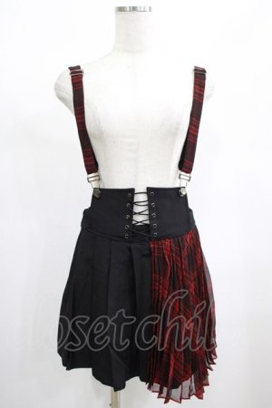 画像: PUNK RAVE / Yukiko skirt S ブラック×レッド H-25-02-13-054-PU-SK-KB-ZS