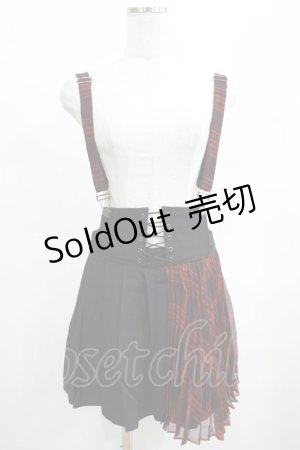 画像: PUNK RAVE / Yukiko skirt S ブラック×レッド H-25-02-13-054-PU-SK-KB-ZS